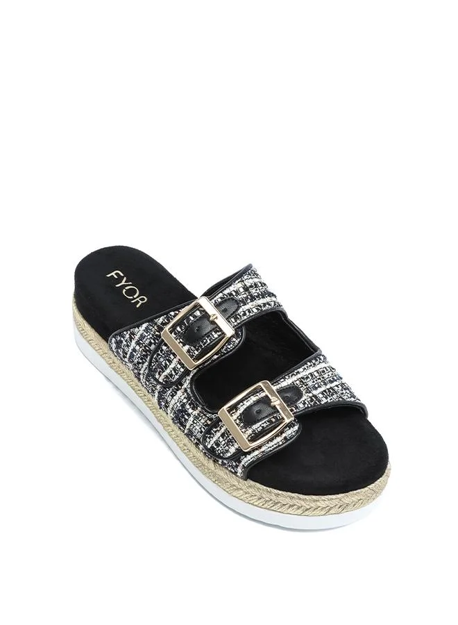 FYOR Stylish Double-Buckle Platform Slide AJ 006